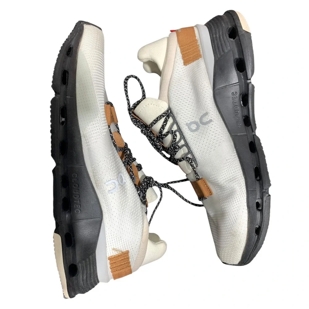 On Cloudnova White Tan Black Running Shoes 26.99102 Swiss Engineering Mens 7
